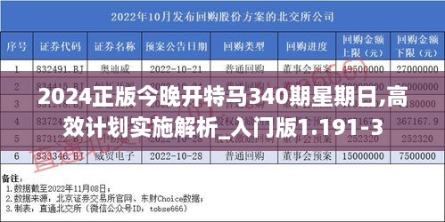 2024正版今晚开特马340期星期日,高效计划实施解析_入门版1.191-3