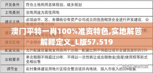 澳门平特一肖100%准资特色,实地解答解释定义_L版57.519