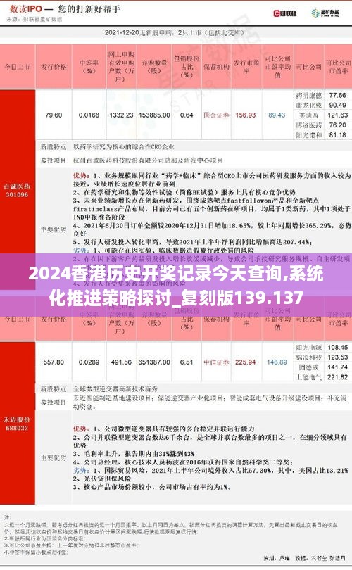 2024香港历史开奖记录今天查询,系统化推进策略探讨_复刻版139.137