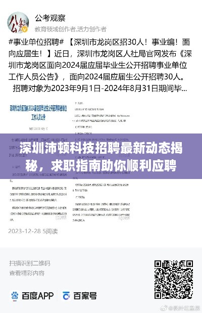 深圳沛顿科技招聘最新动态揭秘，求职指南助你顺利应聘