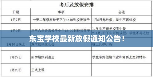 东宝学校最新放假通知公告！