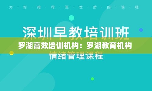 罗湖高效培训机构：罗湖教育机构 