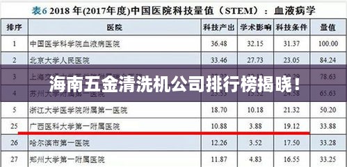 海南五金清洗机公司排行榜揭晓！