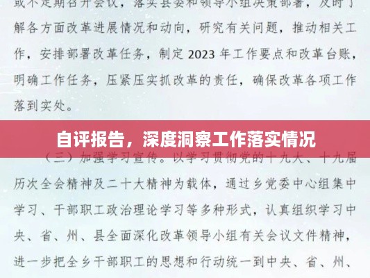 自评报告，深度洞察工作落实情况